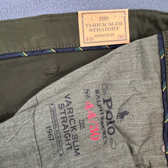 Polo Ralph Lauren Varick Slim Straight Mens 44Bx30 Green Stretch Chino Pants NEW - Picture 6 of 8